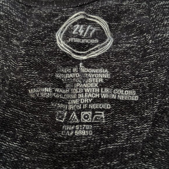 Maurices Women's 24/7  Dark Grey Lace Up Back Short Sleeve Tee Size Large - Picture 5 of 5